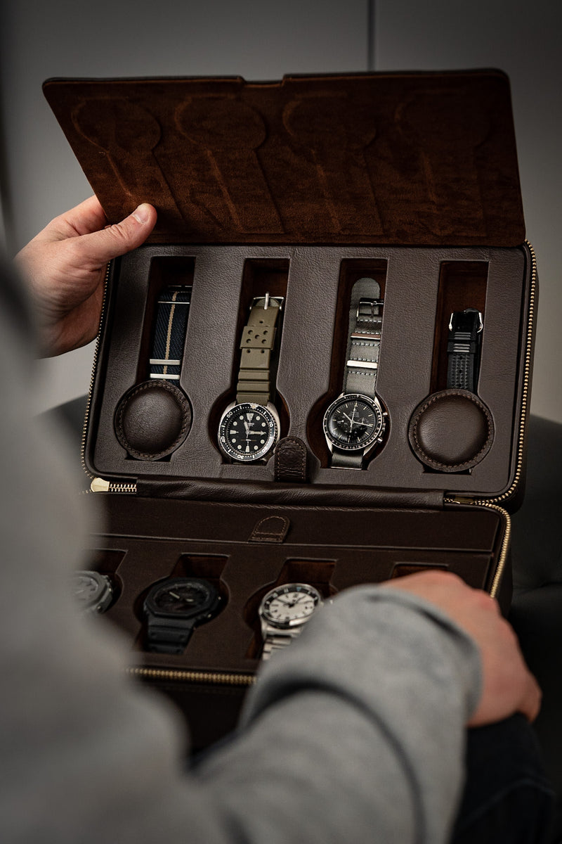 The Connoisseur 8 Slot Leather Watch Box Watchable