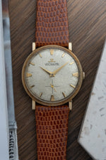 LeCoultre Dress Watch | Textured Champaign Dial |  14k Gold Florentine Case (c. 1950's/60's)