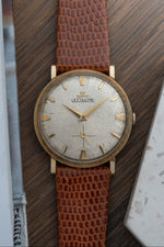 LeCoultre Dress Watch | Textured Champaign Dial |  14k Gold Florentine Case (c. 1950's/60's)