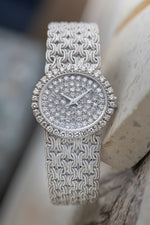 Vintage Baume & Mercier Ladies 18k White Gold Dress Watch, Rare Diamond Set Boutique Edition (c. 1970’s)