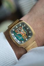 NOS: Bulova Accutron Spaceview 100th Anniversary, Gold Plated (c. 1975)