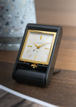 JLC 8-Day Travel Alarm Clock w. Original Box and Warranty Booklet  (c. 1970)